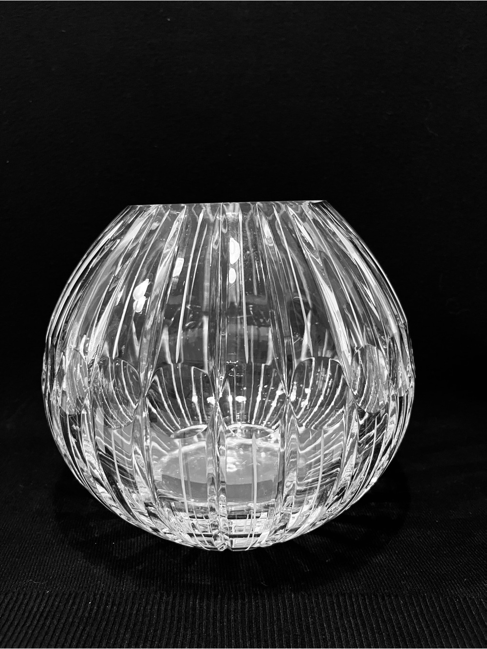 Vintage Bohemia Czech Crystal Vase Midcentury Modern 8.5”-8.5”